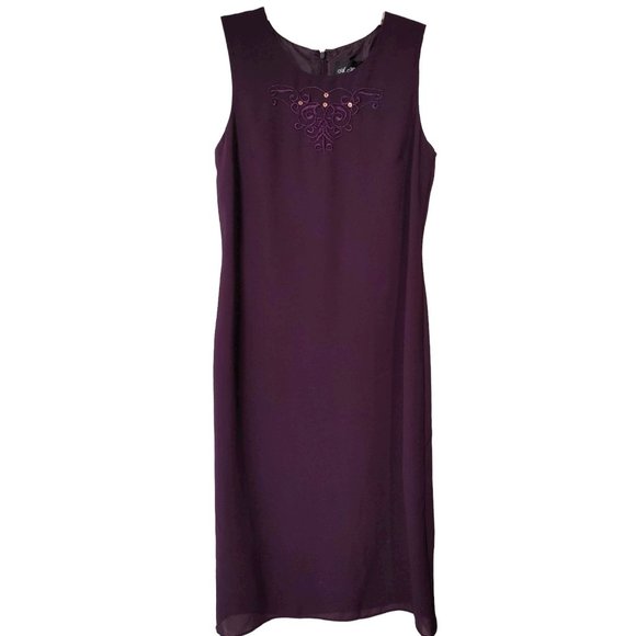 AKC Women s 6 Dress Matching Jacket Eggplant Purple Semi-Formal - Picture 5 of 6